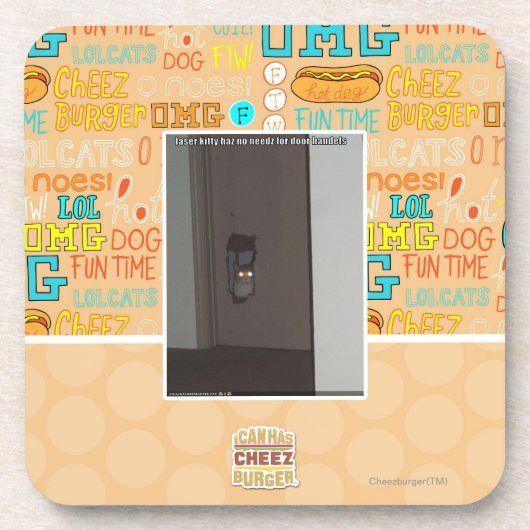 Laser-Miezekatze Getränkeuntersetzer (Vorderseite)