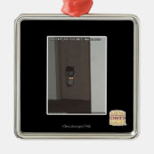 Laser-Miezekatze Silbernes Ornament (Vorne)