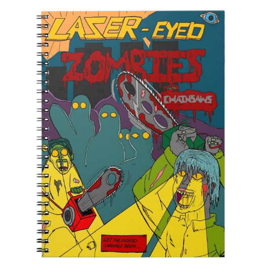 Laser-Mit Augen Zombies mit Chainsaws-Notebook Notizblock (Vorderseite)