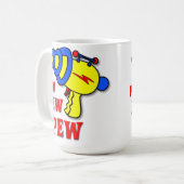 Laser Pistole Pew Pew Pew Lustiger Becher Kaffeetasse (Vorderseite Links)