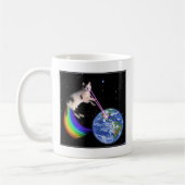 Laser Regenbogen Weltraum Katze Kaffeetasse (Links)