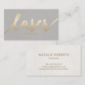 Laser Remedy Beauty Esthetiker Gold Typografie Visitenkarte (Vorne/Hinten)