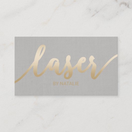 Laser Remedy Beauty Esthetiker Gold Typografie Visitenkarte (Vorderseite)