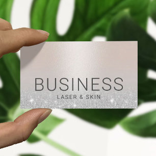 Laser & Skin Beauty Salon Esthetician Silver Visitenkarte
