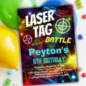 Laser Tag Battle Birthday Party Einladung
