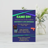 Laser Tag Birthday oder Team Gebäude Party Einladung (Stehend Vorderseite)