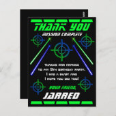 Laser Tag Birthday Party Danke Postkarte (Vorne/Hinten)