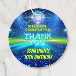 Laser Tag Blue Green Neon Glow Boys Vielen Dank Geschenkanhänger