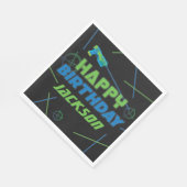 Laser Tag Blue und Green Happy Birthday Serviette (Ecke)