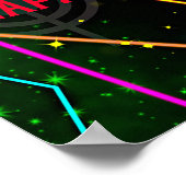 Laser Tag Color Light Beams Geburtstagsparty-Signa Poster (Ecke)