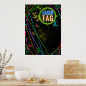 Laser Tag Color Light Beams Geburtstagsparty-Signa Poster (Küche)