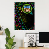 Laser Tag Color Light Beams Geburtstagsparty-Signa Poster (Heimbüro)