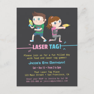 Laser Tag-Game-Kindergeburtstag-Party Einladungen