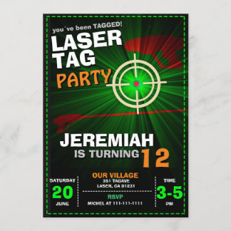 LASER TAG GEBURTSTAGS-EINLADUNGSVORLAGE EINLADUNG