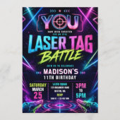 Laser Tag Geburtstagseinladung Einladung (Vorderseite)
