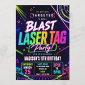 Laser Tag Geburtstagseinladung Einladung (Vorderseite)