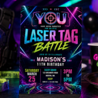 Laser Tag Geburtstagseinladung Einladung