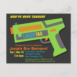 Laser Tag Geburtstagseinladungen für Kinder Einladung