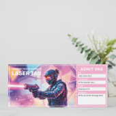 Laser Tag Geschenkgutschein Einladung (Stehend Vorderseite)