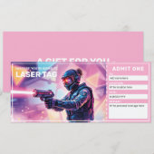 Laser Tag Geschenkgutschein Einladung (Vorne/Hinten)