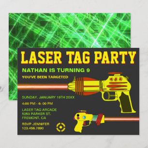 Laser Tag Kindergeburtstag Party Einladung