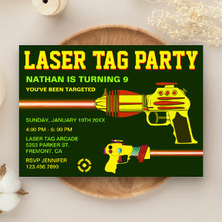 Laser Tag Kindergeburtstag Party Einladung