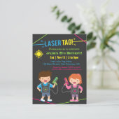 Laser-Tag-Kindergeburtstag-Party Einladungen (Stehend Vorderseite)
