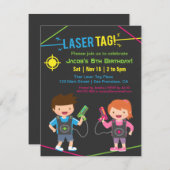Laser-Tag-Kindergeburtstag-Party Einladungen (Vorne/Hinten)