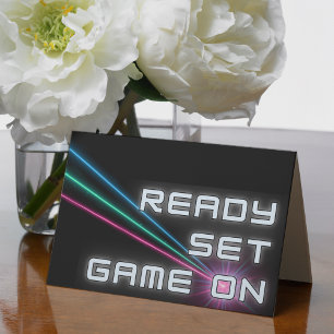 Laser Tag Neon Birthday Party Dankeskarte