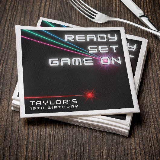 Laser Tag Neon Birthday Party Serviette