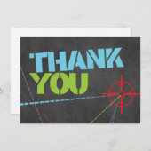 Laser Tag Party Dankeschön Karte (Vorne/Hinten)