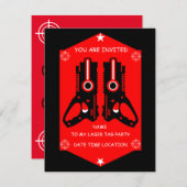 Laser Tag Party Einladung Postkarte (Vorne/Hinten)