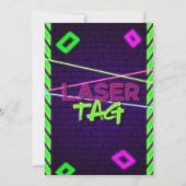 Laser Tag Party Neon Birthday Einladung (Rückseite)