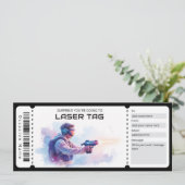 Laser Tag Ticket  Einladung (Stehend Vorderseite)