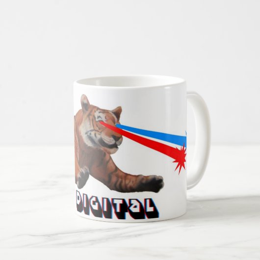 Laser-Tiger-Tasse Kaffeetasse (VorderseiteRechts)