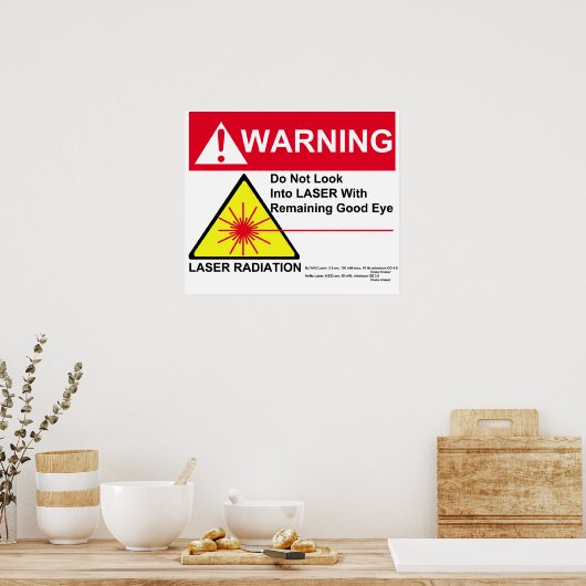 LASER-Warnung Poster (Küche)
