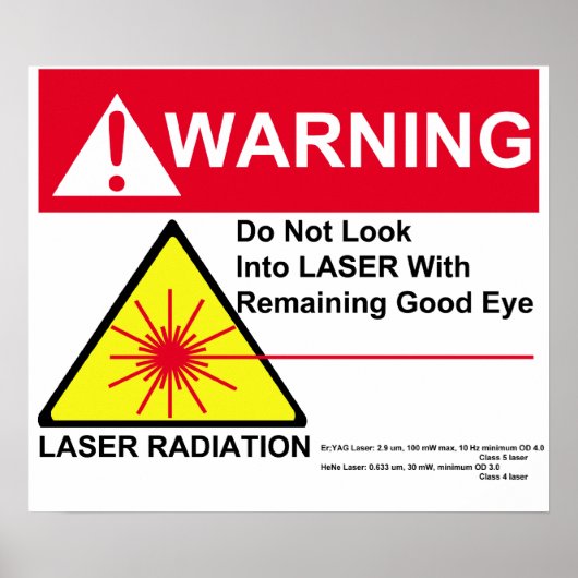 LASER-Warnung Poster (Vorne)