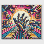 Lasergitter und Sci-Fi-Designs Geschenkpapier (Flach)