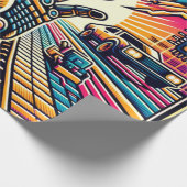 Lasergitter und Sci-Fi-Designs Geschenkpapier (Ecke)