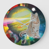 Laserkatzenmontage-Wandklemme Große Wanduhr (Vorderseite)