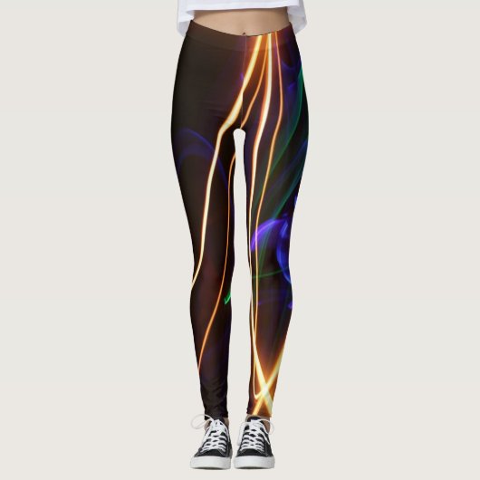 Laserlichtlinien Grafik Leggings (Vorderseite)