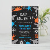 Lasertag-Geburtstagseinladungen Waffenkrieg Einladung (Stehend Vorderseite)