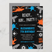 Lasertag-Geburtstagseinladungen Waffenkrieg Einladung (Vorne/Hinten)