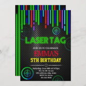 Lasertag-Party Einladung (Vorne/Hinten)