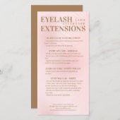 Lash Aftercare Beige Pink Eyelash Shadow Gradient Dankeskarte (Vorne/Hinten)