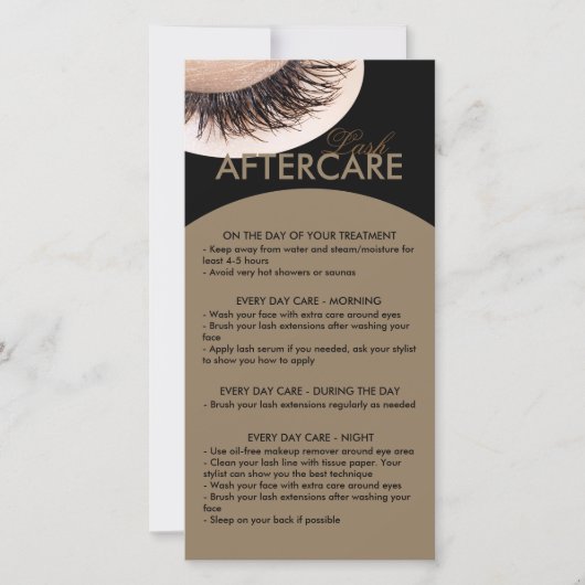 Lash Aftercare Curly Lashes Black & Brown Dankeskarte (Vorderseite)