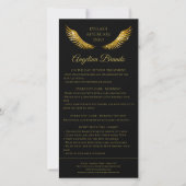 Lash Aftercare Info Gold Glitzer Wings Black Dankeskarte (Vorderseite)
