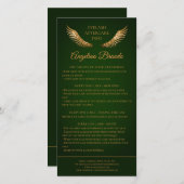 Lash Aftercare Info Gold Glitzer Wings Green Dankeskarte (Vorne/Hinten)