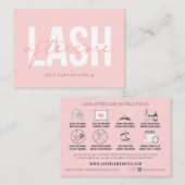 Lash Aftercare Instructions Extensions Care Cards Visitenkarte (Vorne/Hinten)