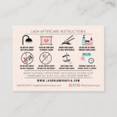 Lash Aftercare Instructions Extensions Care Cards Visitenkarte (Rückseite)
